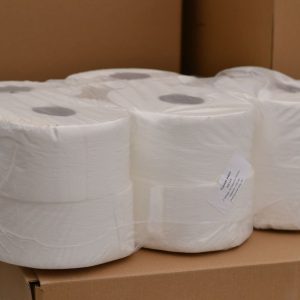 Hartie igienică portionata, diam.18,5 cm, 2 straturi, 100% alb, celuloză