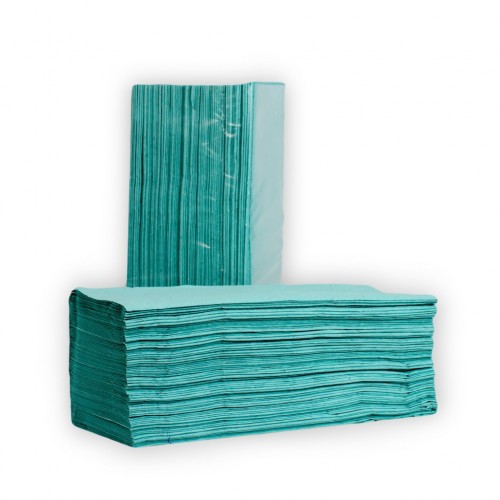 Prosop hârtie ZZ verde PRO, 1 str, 250 foi/ pach, 25x23 cm