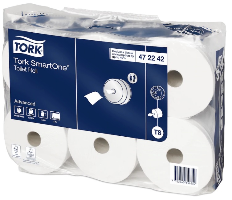 Hârtie igienică SmartOne Tork, 472242, 2 straturi, alb, 6 role/bax