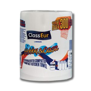 Prosop rolă MIDI ClassEur Hobby&Casa, 2 straturi, 300 foi, alb