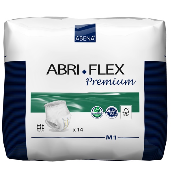Scutec chilot Abri Flex M1 1400 ml - 6 picături - Premium, pentru incontinență la adulți - 14 buc/pachet